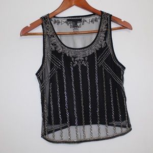 Forever 21 Intricately Beaded Tank Top
